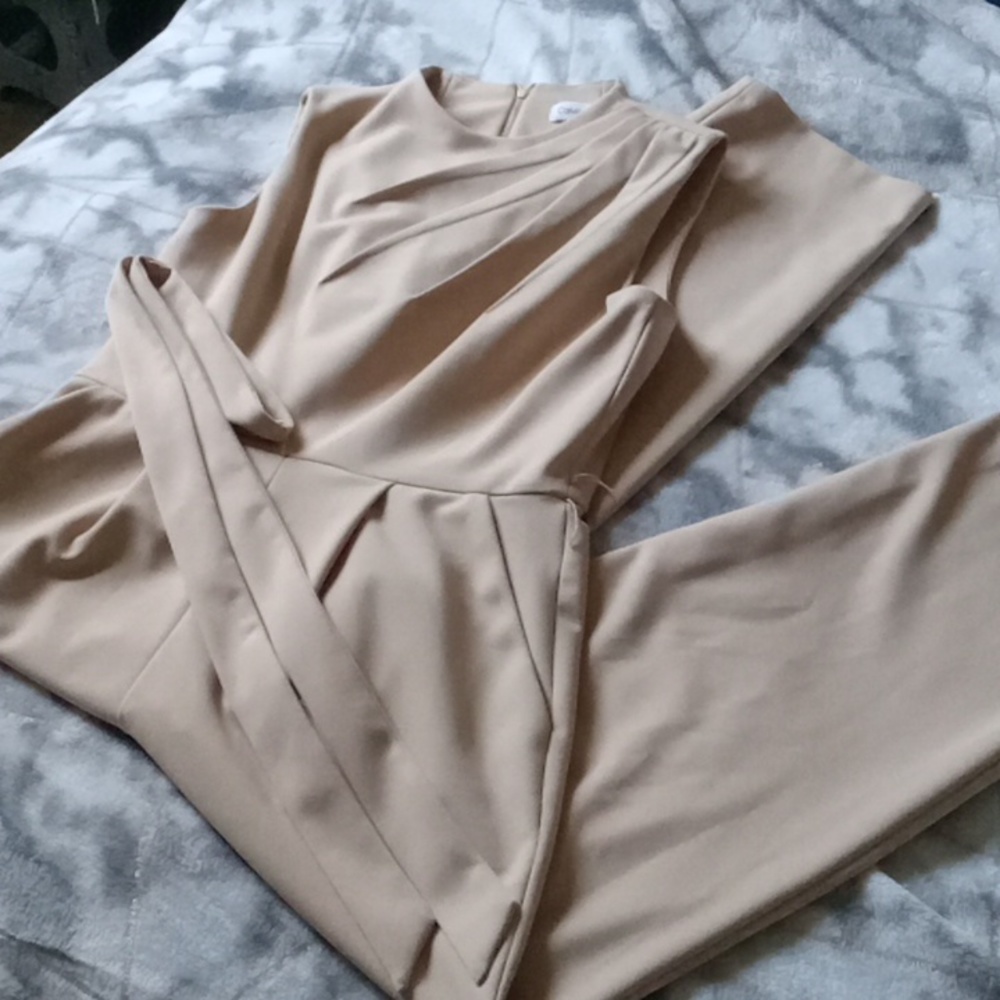 Tan Sleeveless Calvin Klein Jumpsuit